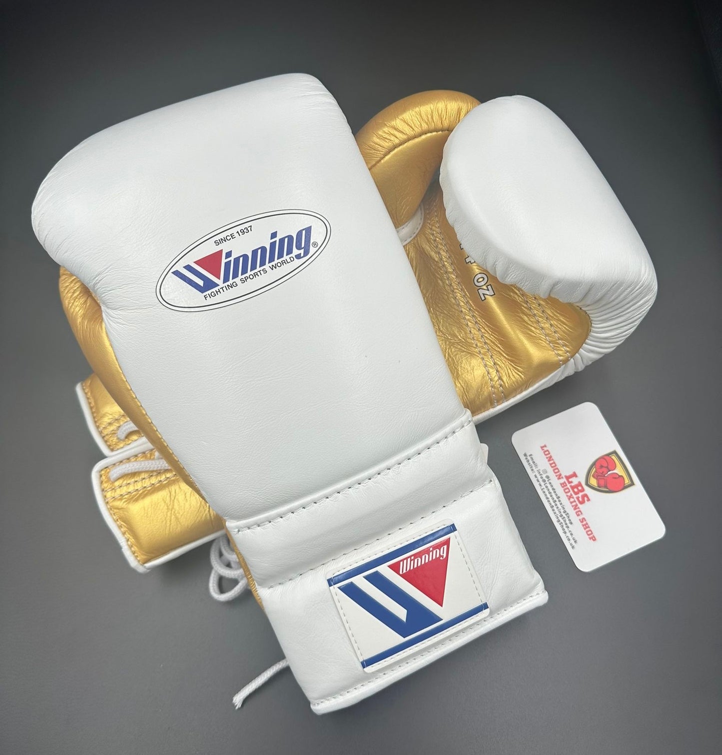 White/Gold Custom Winning Sparring Gloves