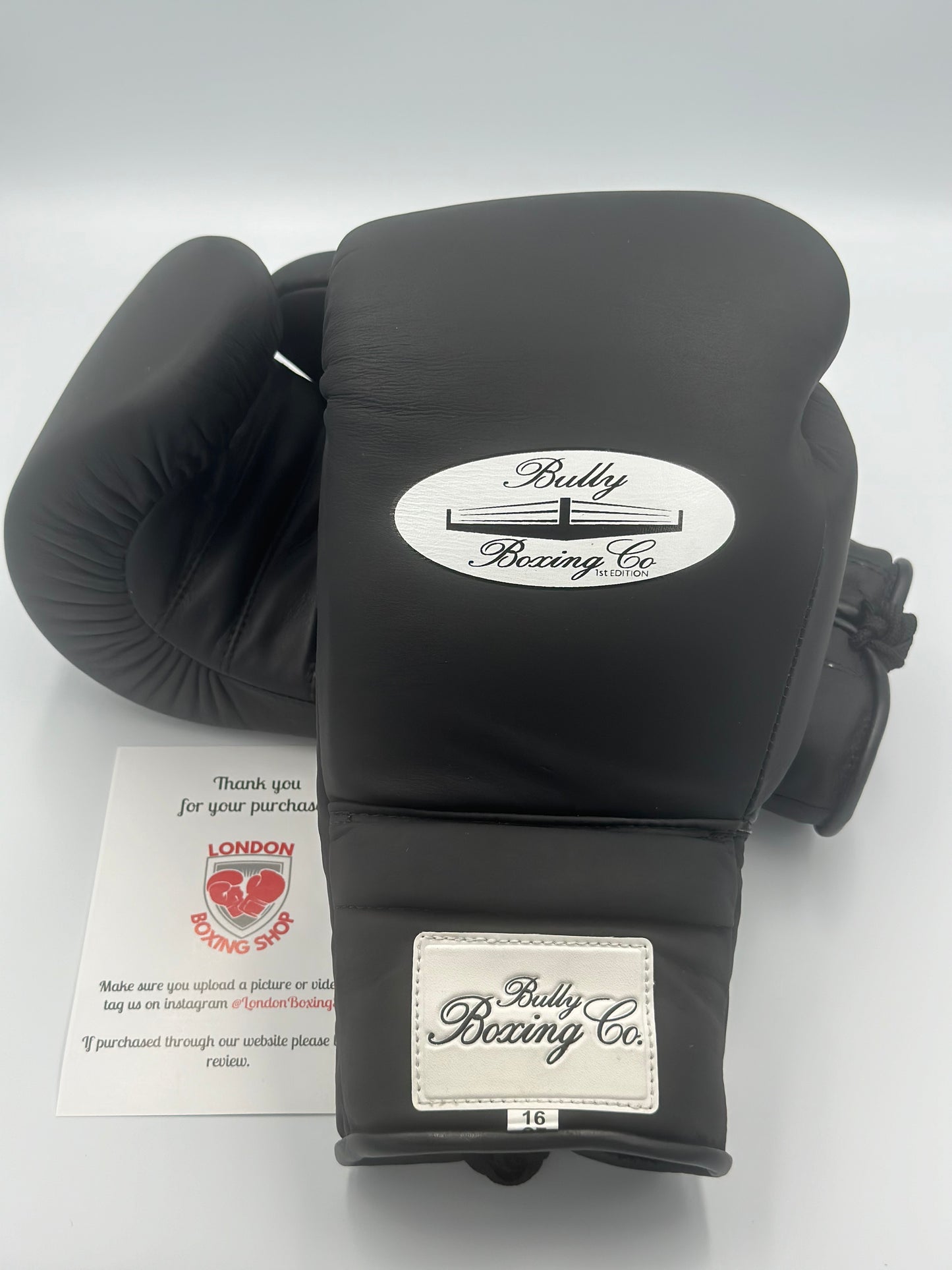 Matte Black Sparring Gloves Bully Boxing