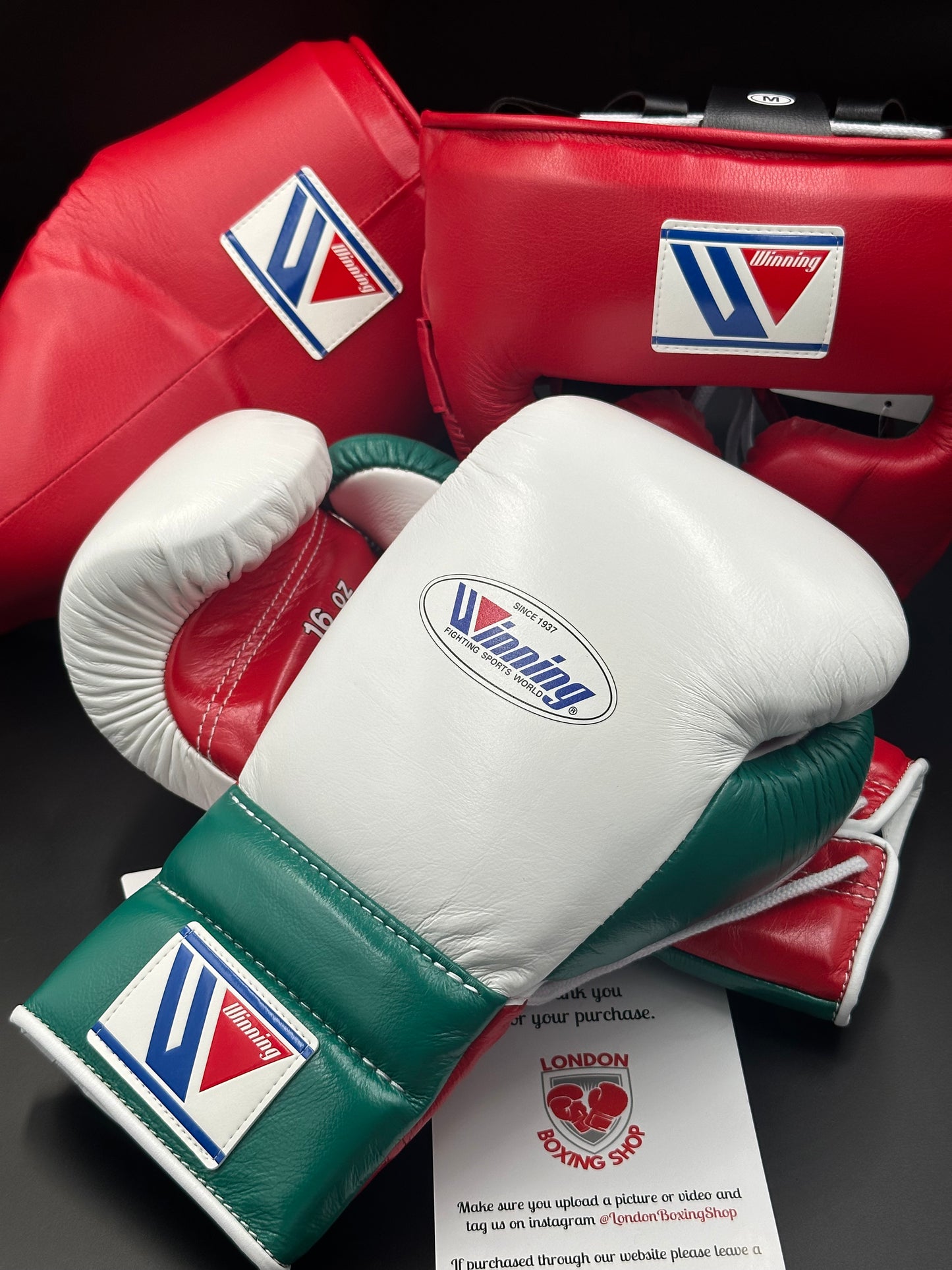 Custom Mexican Gloves + Red Head Guard