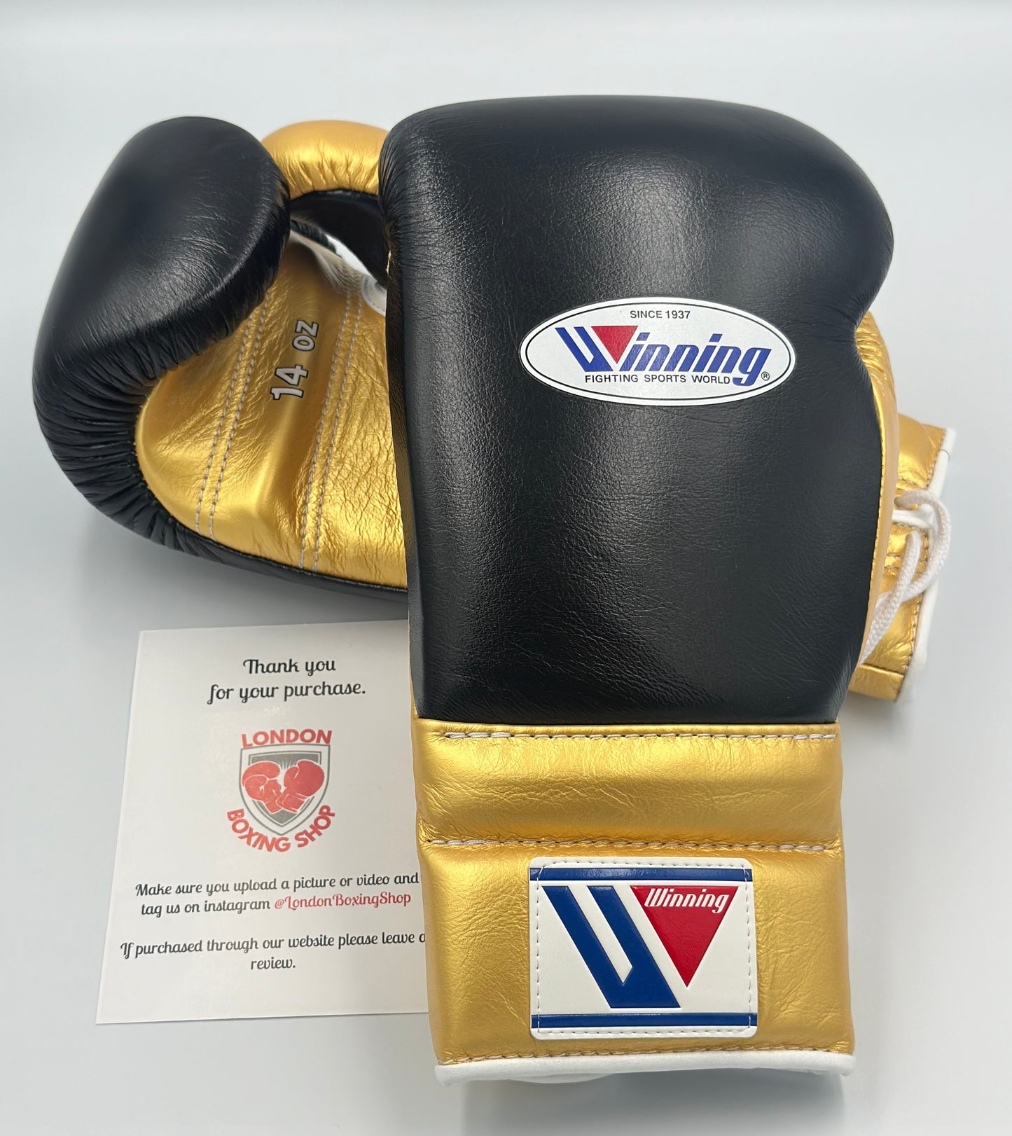 Custom Black/Gold 14oz Winnings Sparring Gloves