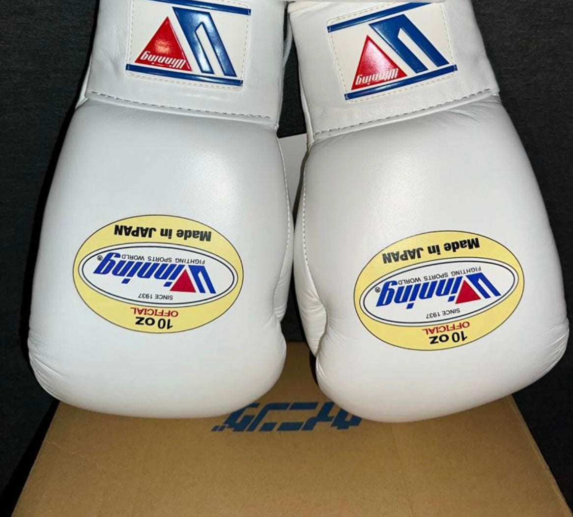 White Winning Pro Fight Gloves
