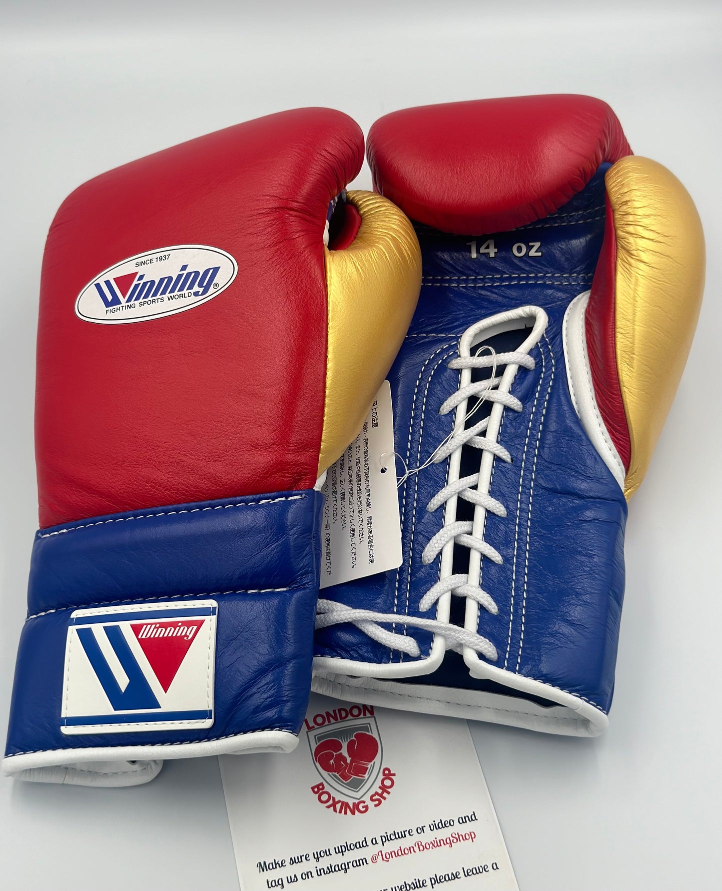 Custom Red/Blue/Gold Winning Sparring Gloves