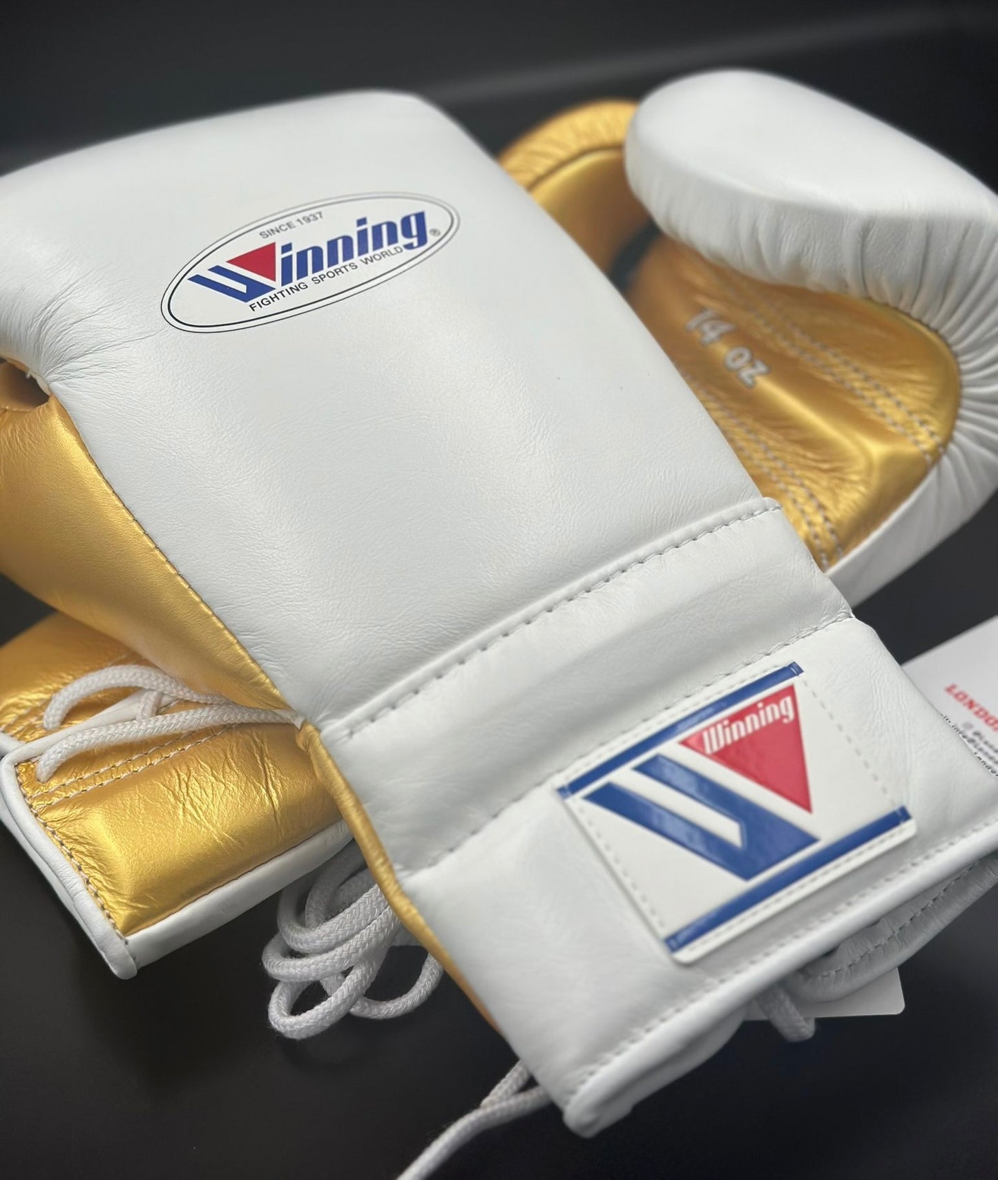 White/Gold Custom Winning Sparring Gloves