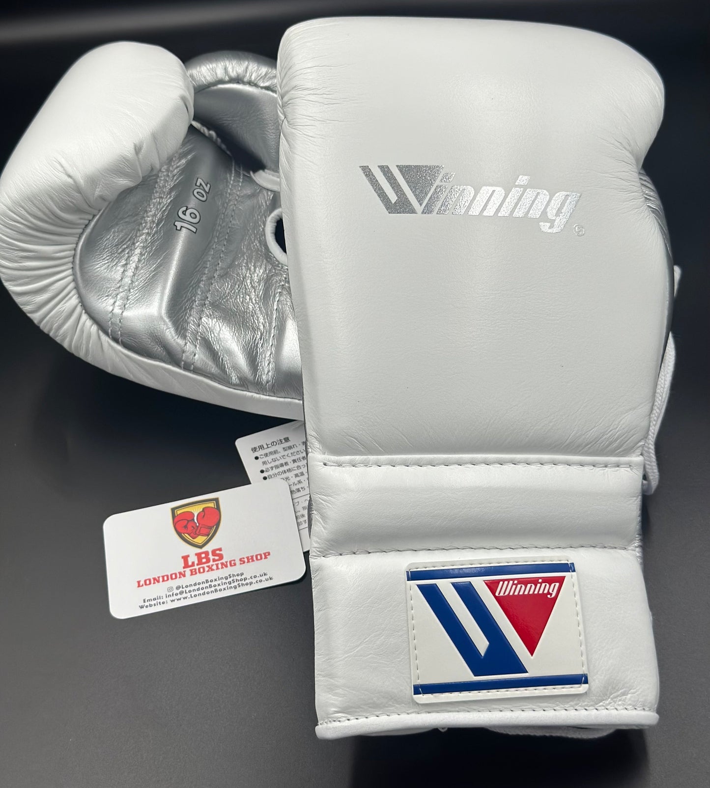 Custom White/Silver Discontinued Winning Sparring Gloves