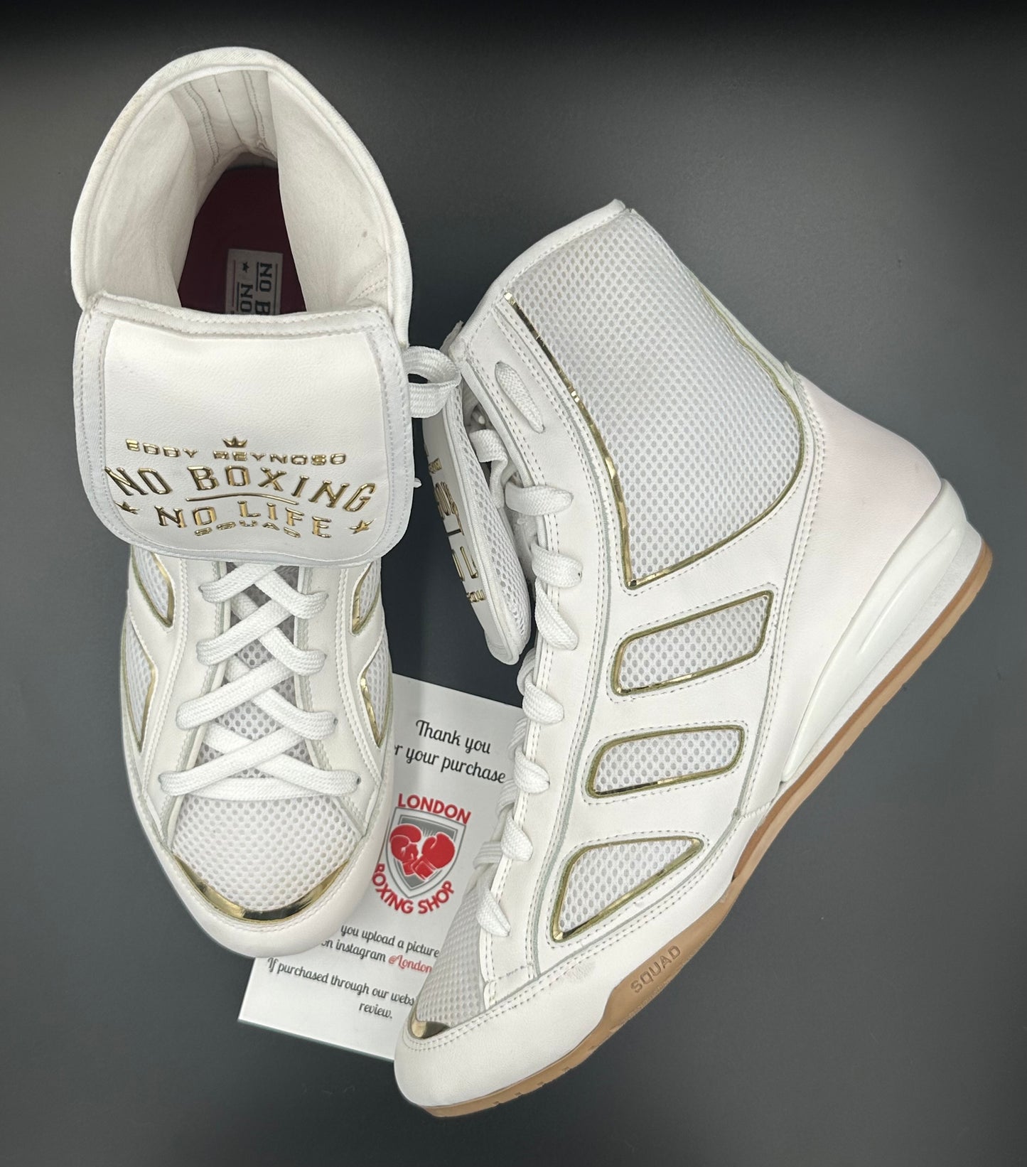 White/Gold No Boxing No Life Boots