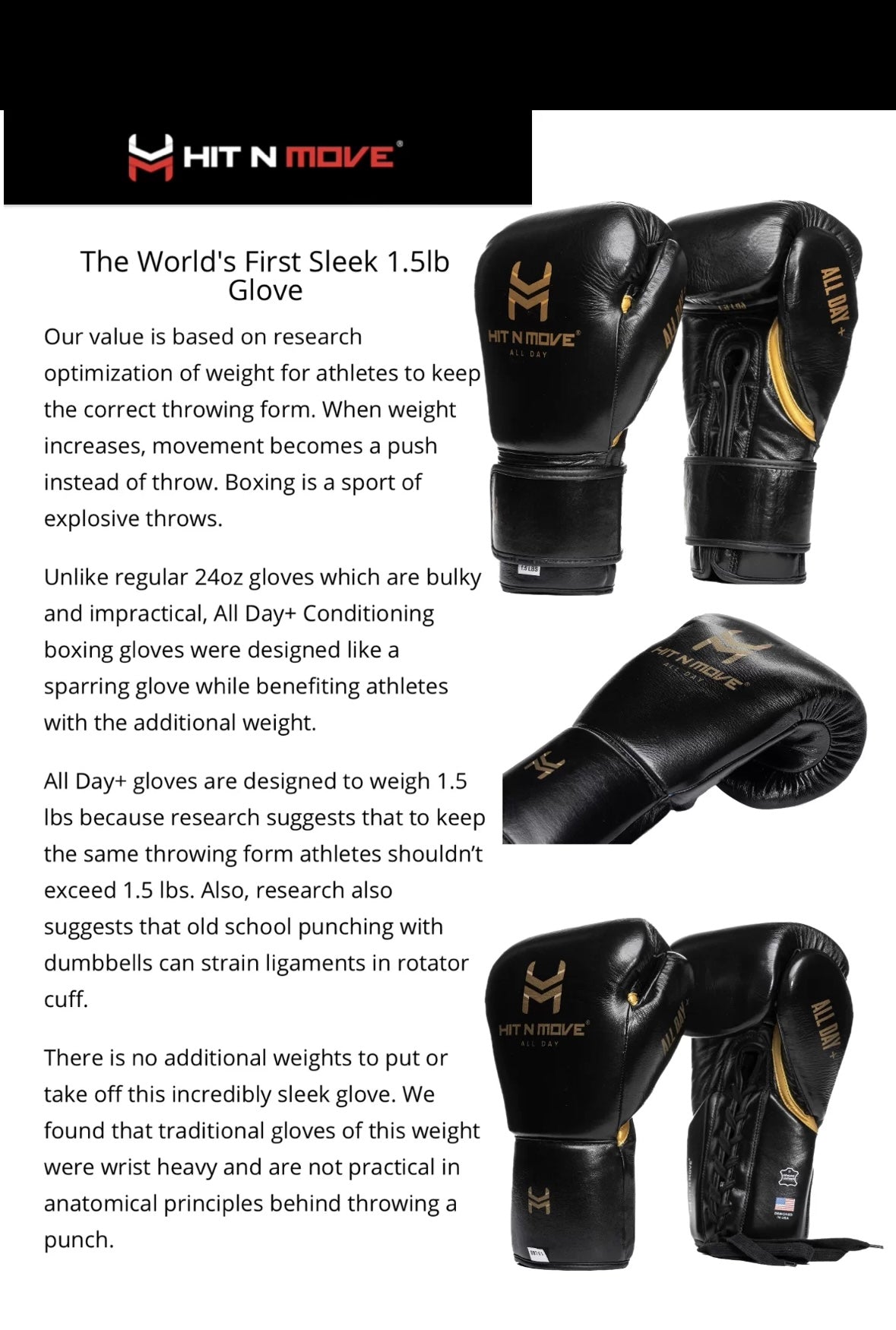 24oz Conditioning Gloves Velcro Black