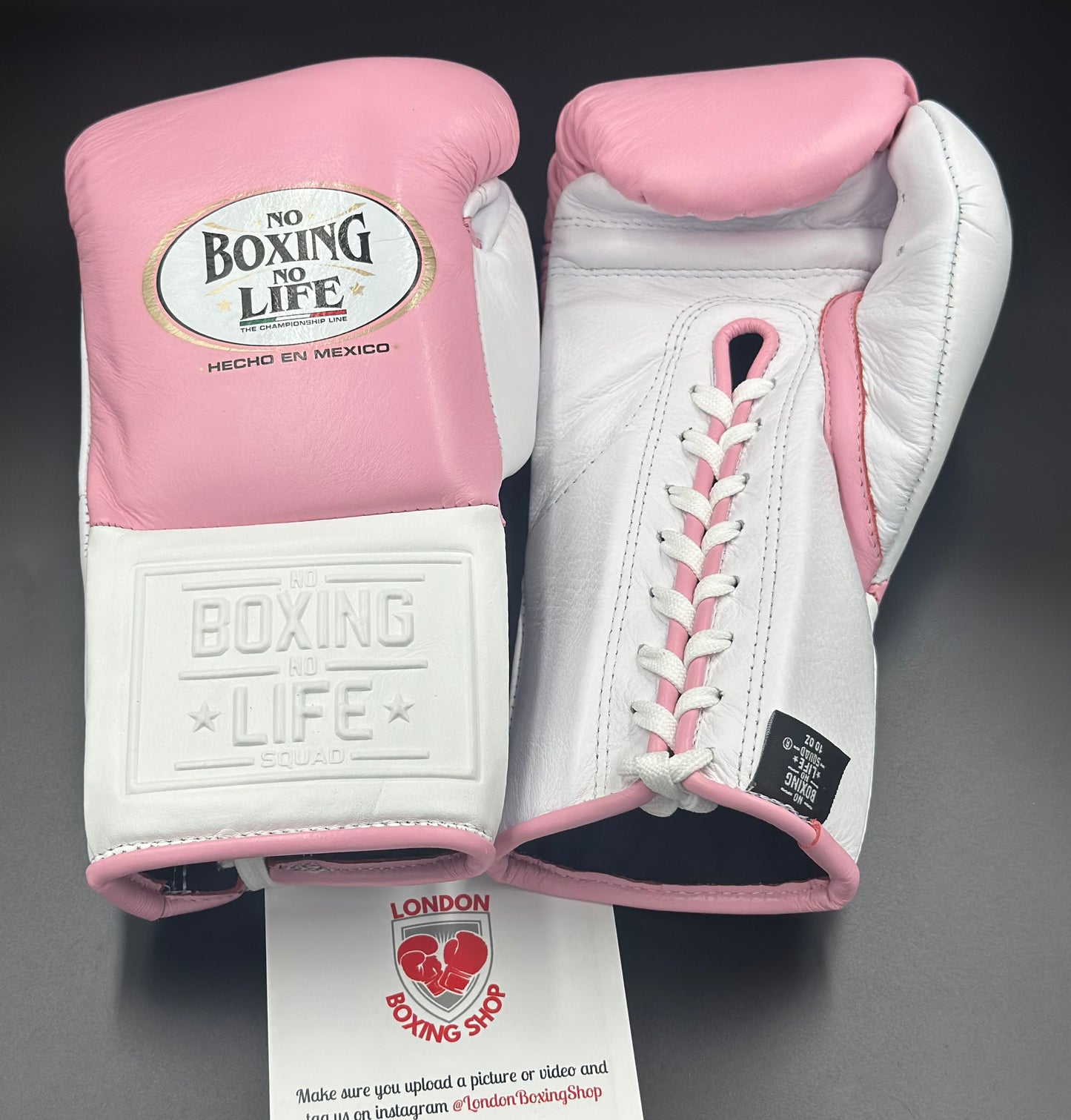 No Boxing No Life Fight Gloves Pink/White