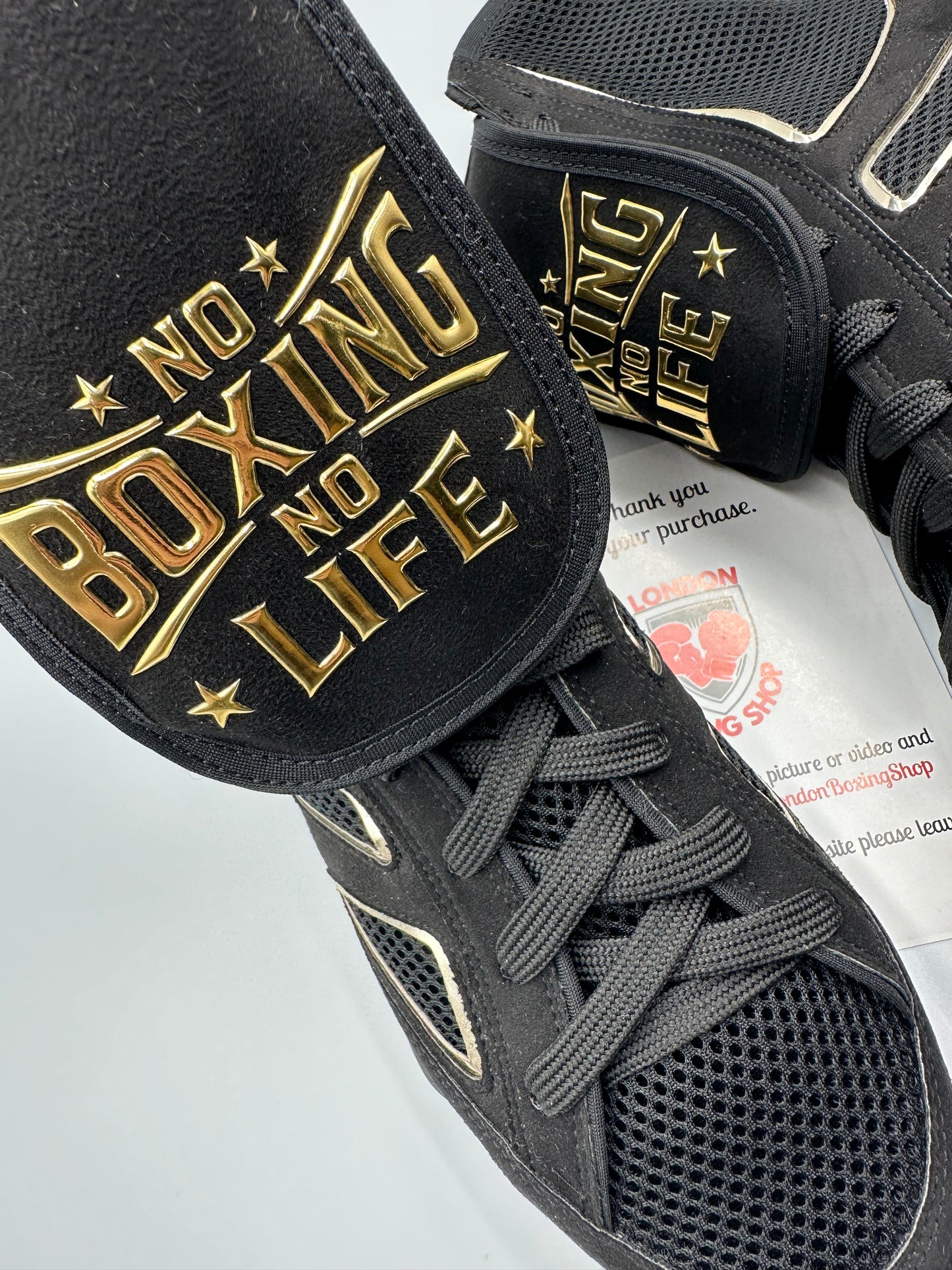 Black/Gold No Boxing No Life Boots