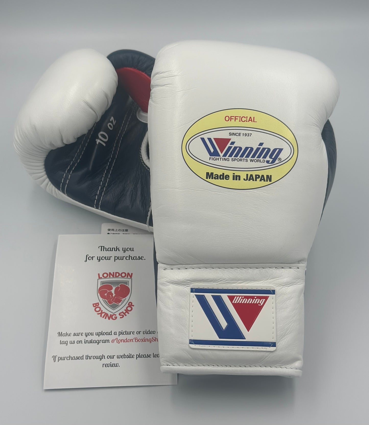 White/Navy/Red Custom Winning Pro Fight Gloves