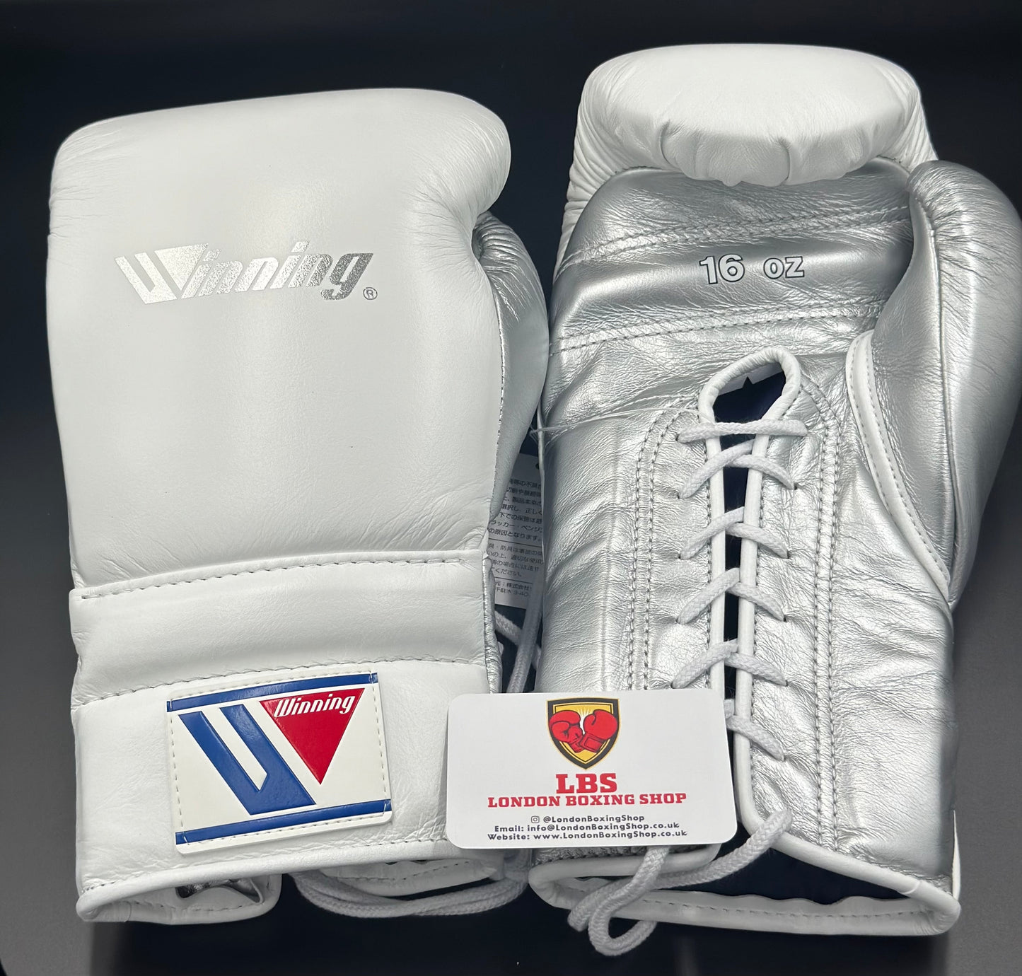 Custom White/Silver Discontinued Winning Sparring Gloves