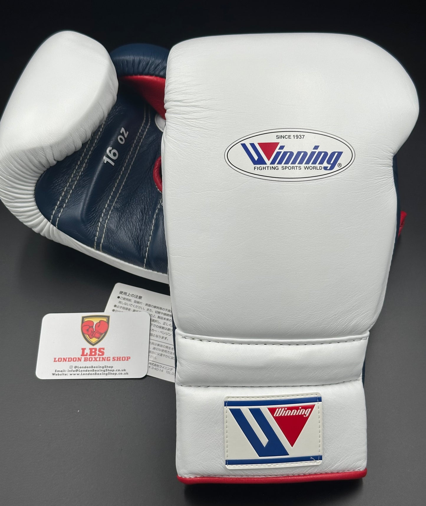 White/Navy/Red Custom Winning Sparring Gloves