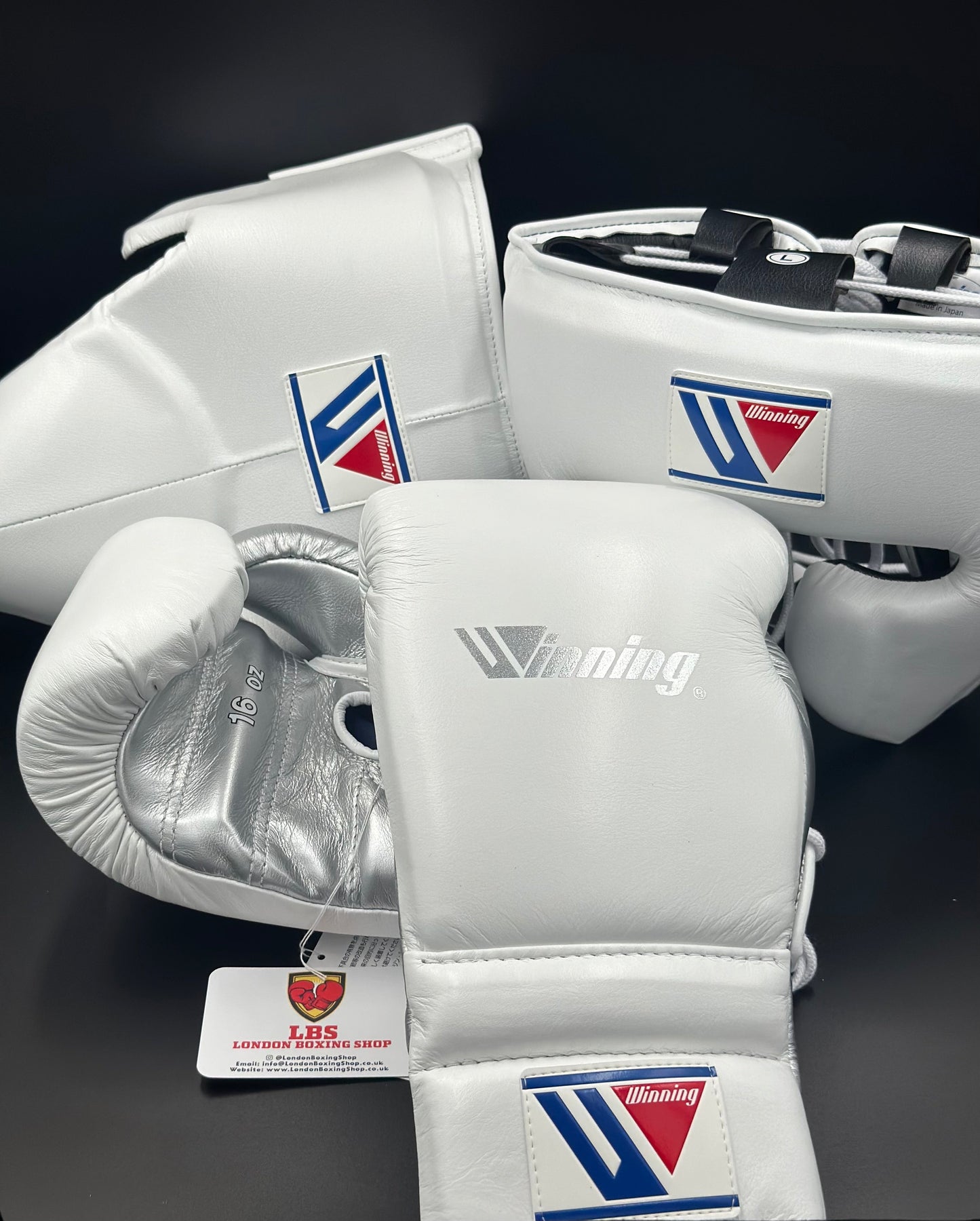 Custom White/Silver Discontinued Winning Sparring Gloves
