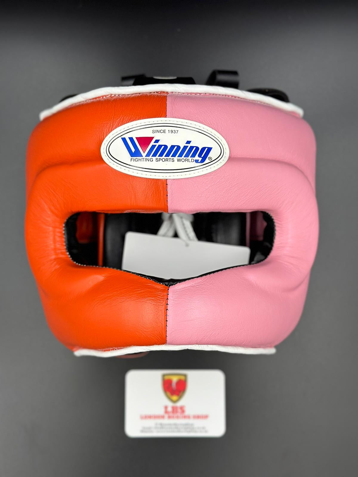 Pink/Orange Custom Winning Nose Bar Head Guard