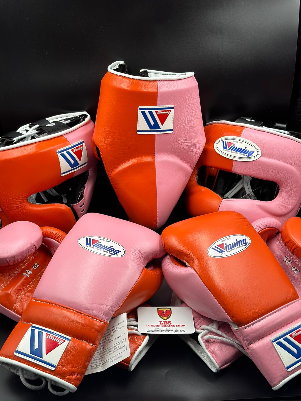 Pink/Orange Custom Winning Special Edition Cheek Piece Head Guard