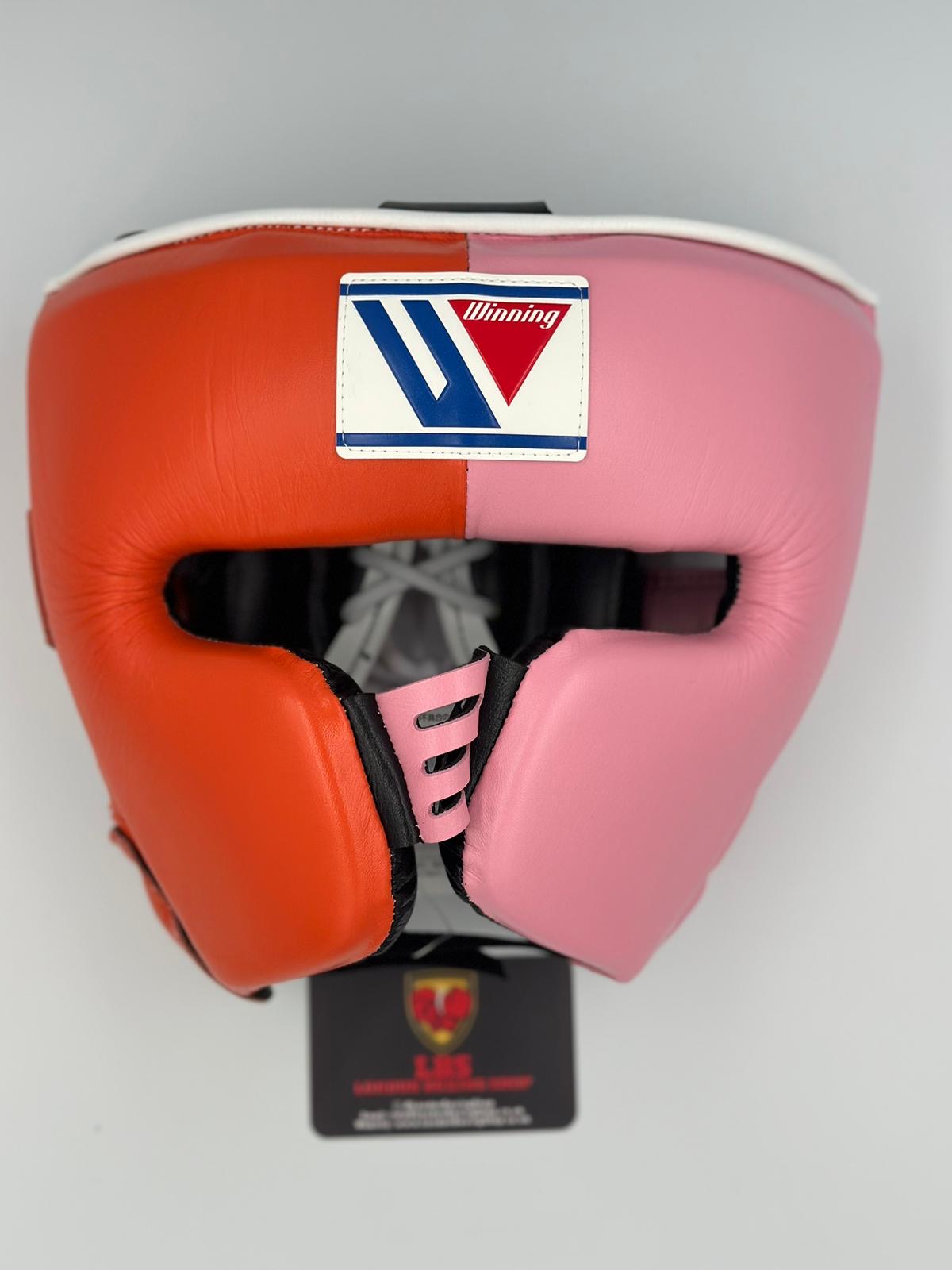 Pink/Orange Custom Winning Special Edition Cheek Piece Head Guard
