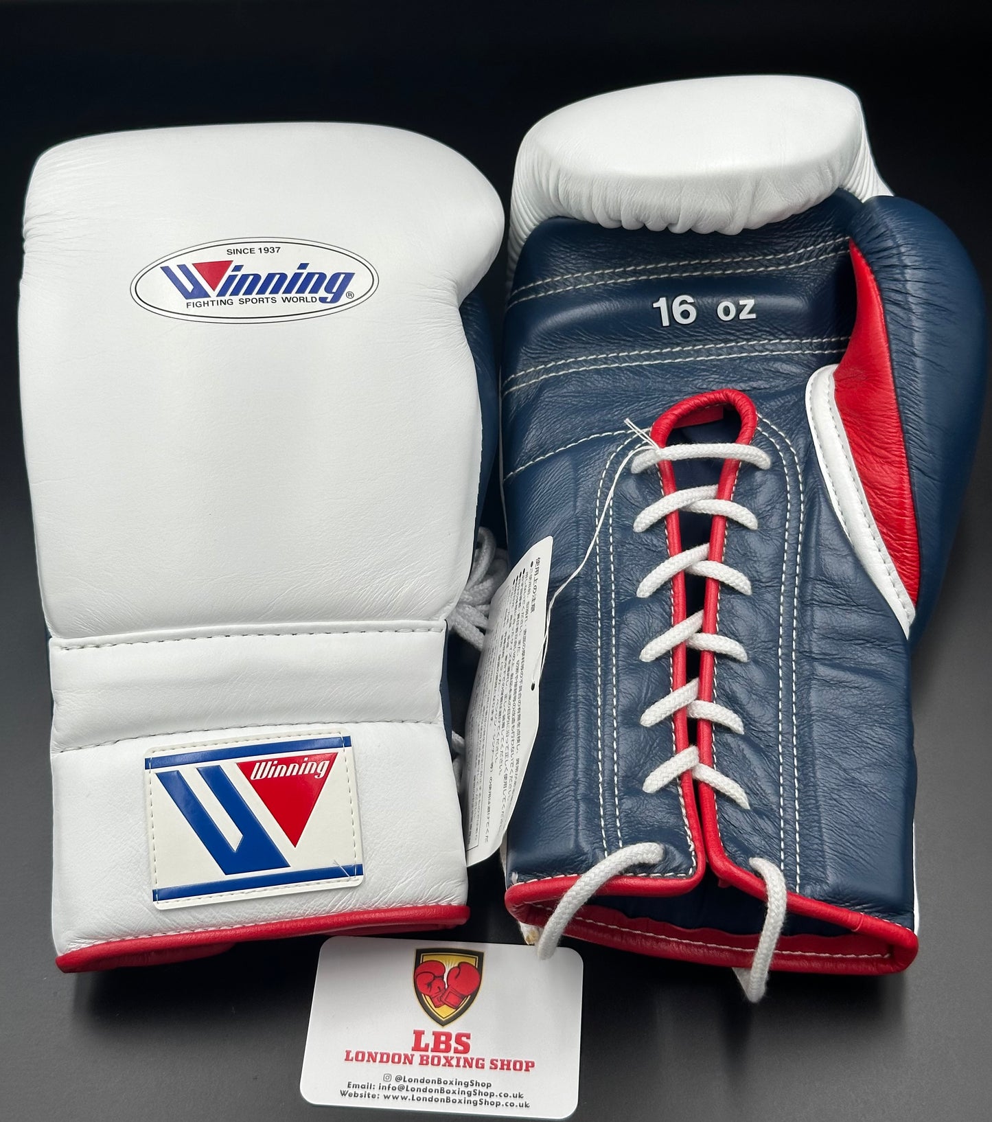 White/Navy/Red Custom Winning Sparring Gloves