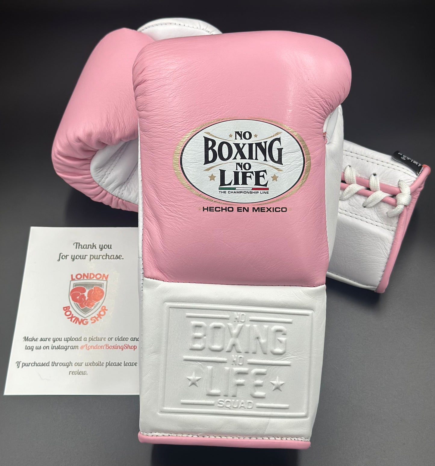 No Boxing No Life Fight Gloves Pink/White