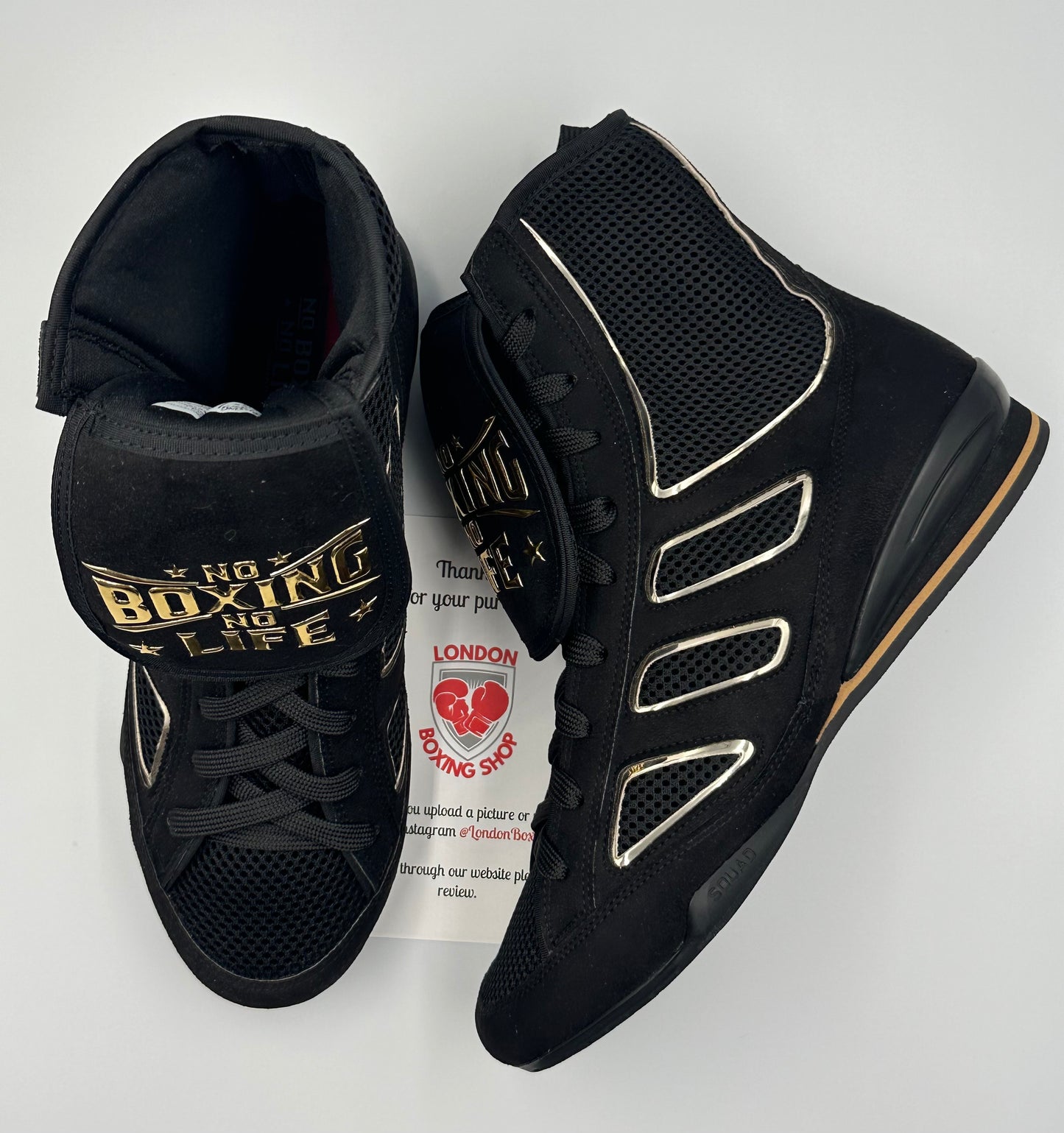Black/Gold No Boxing No Life Boots