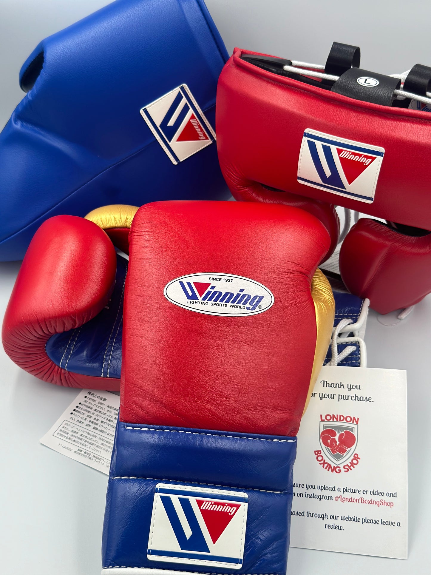 Custom Red/Blue/Gold Winning Sparring Gloves