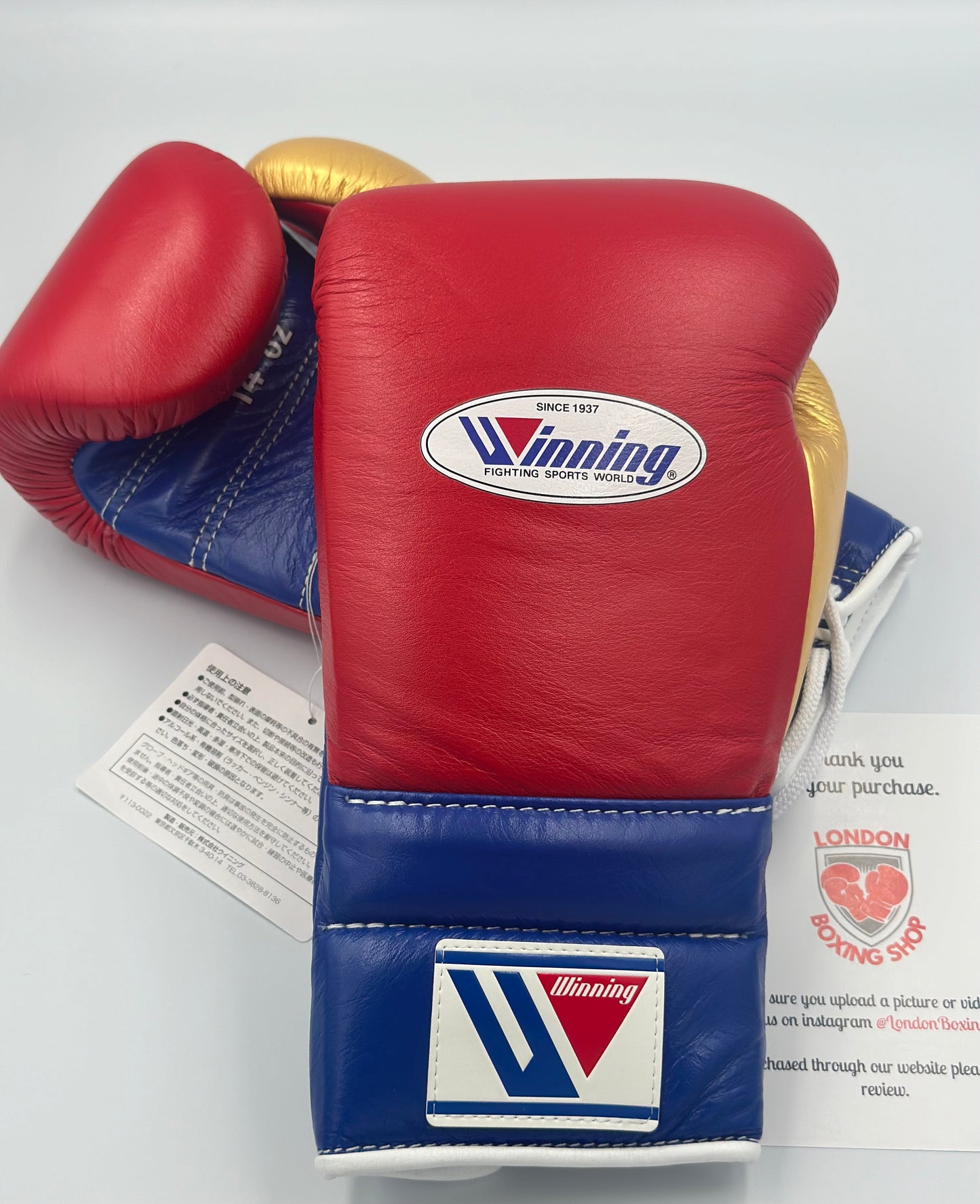 Custom Red/Blue/Gold Winning Sparring Gloves
