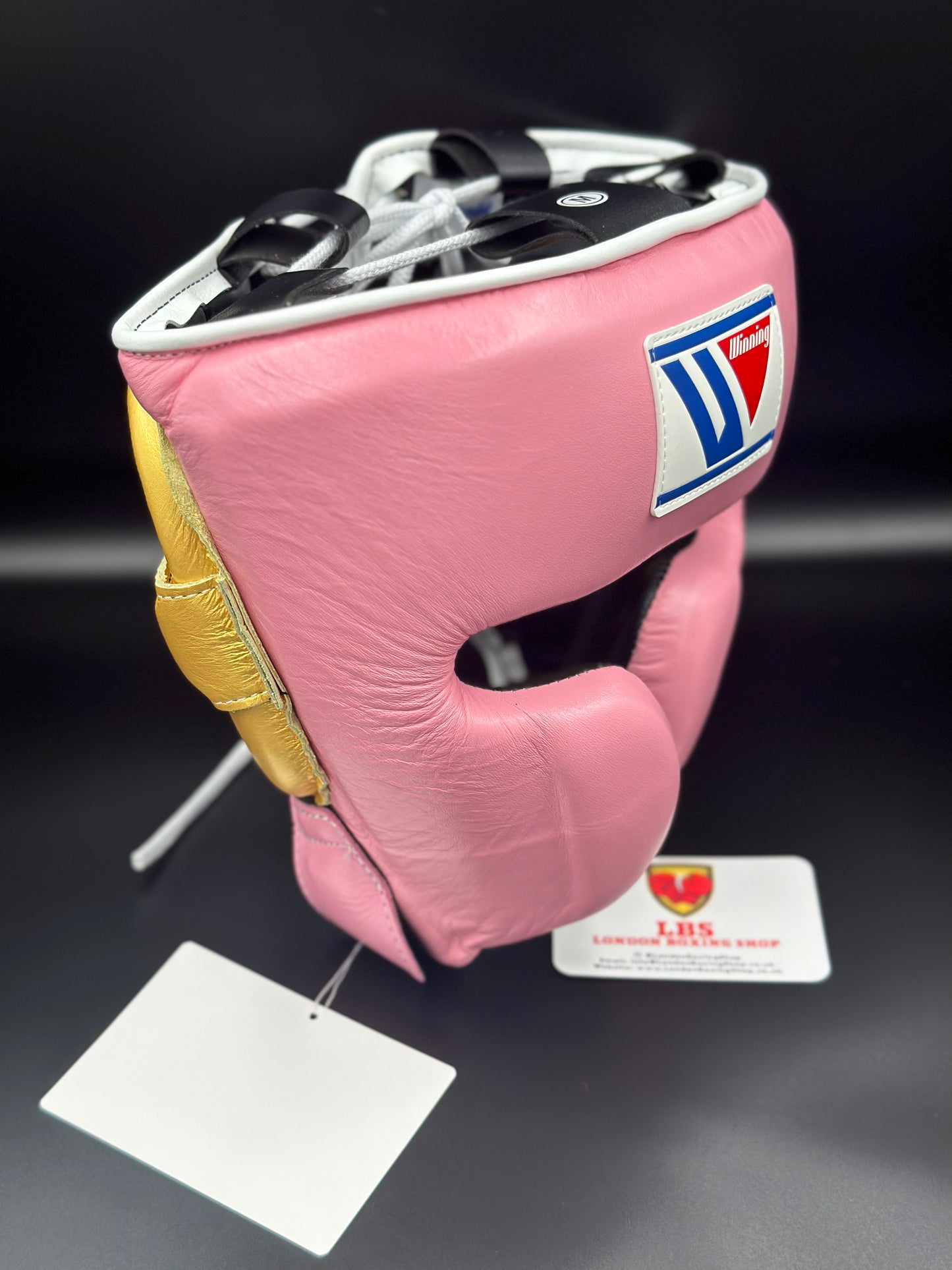 Pink/Gold Custom Winning Cheek Piece Head Guard