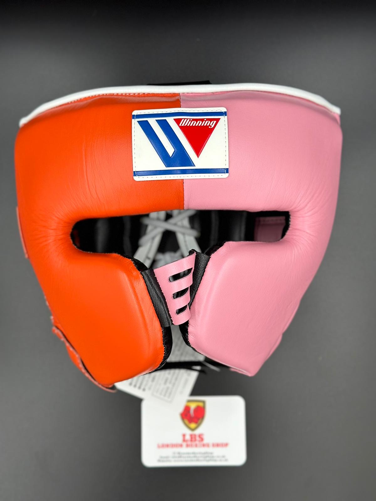 Pink/Orange Custom Winning Special Edition Cheek Piece Head Guard