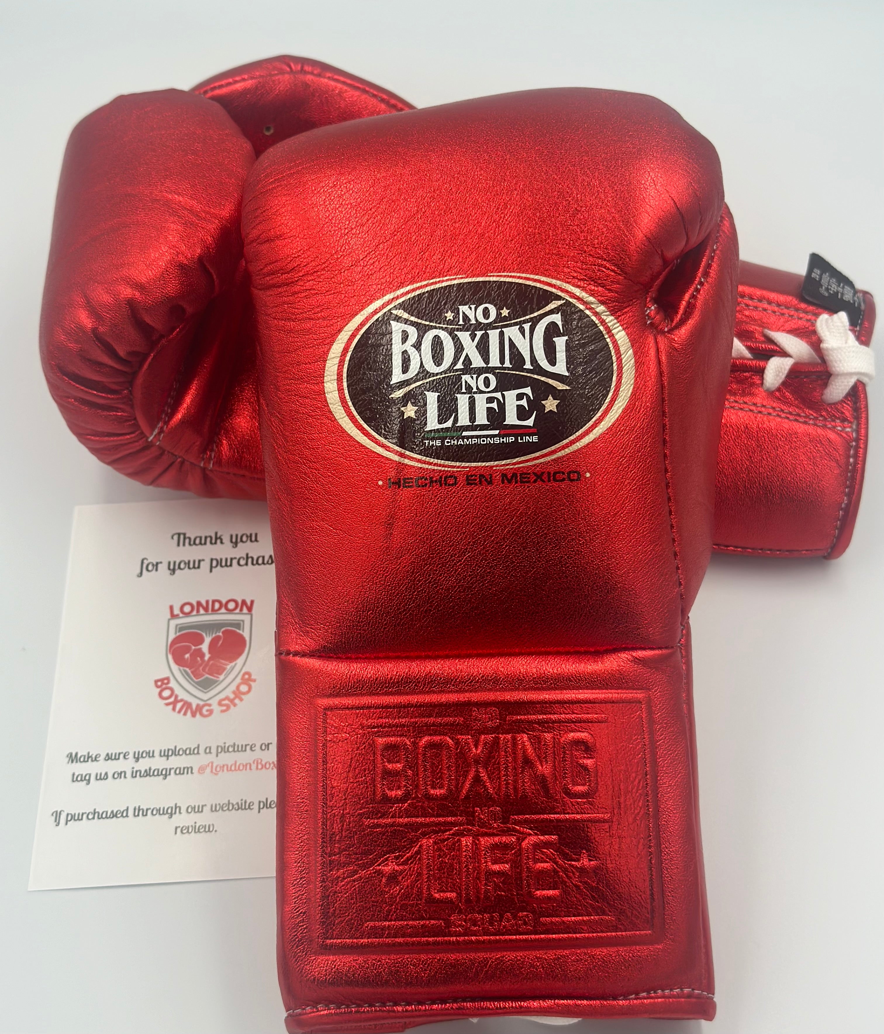 Custom Canelo Style No Boxing No Life Boxing Gloves - Handmade In UK (Black)