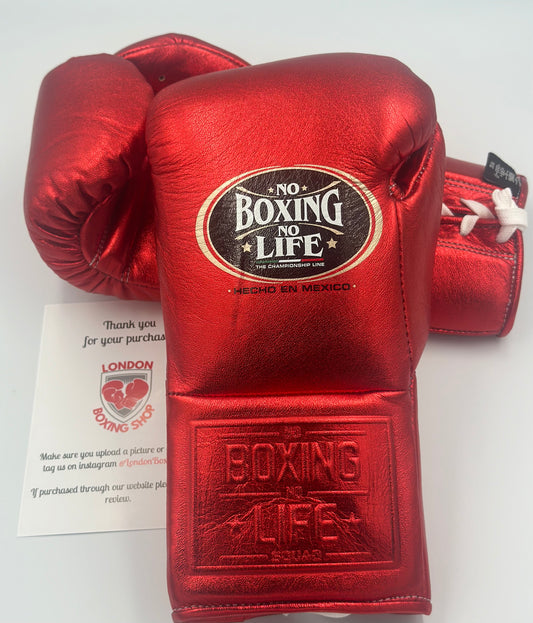 No Boxing No Life Fight Gloves Metallic Red