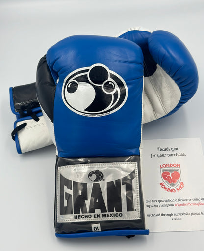 Grant Fight Gloves 10oz Custom Blue/Black/White