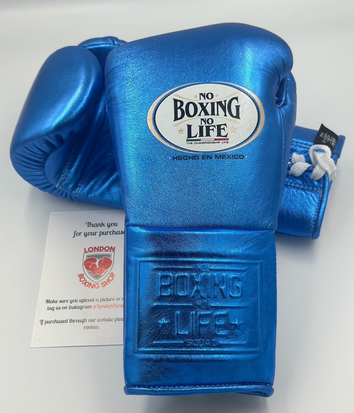 No Boxing No Life Sparring Gloves Metallic Blue