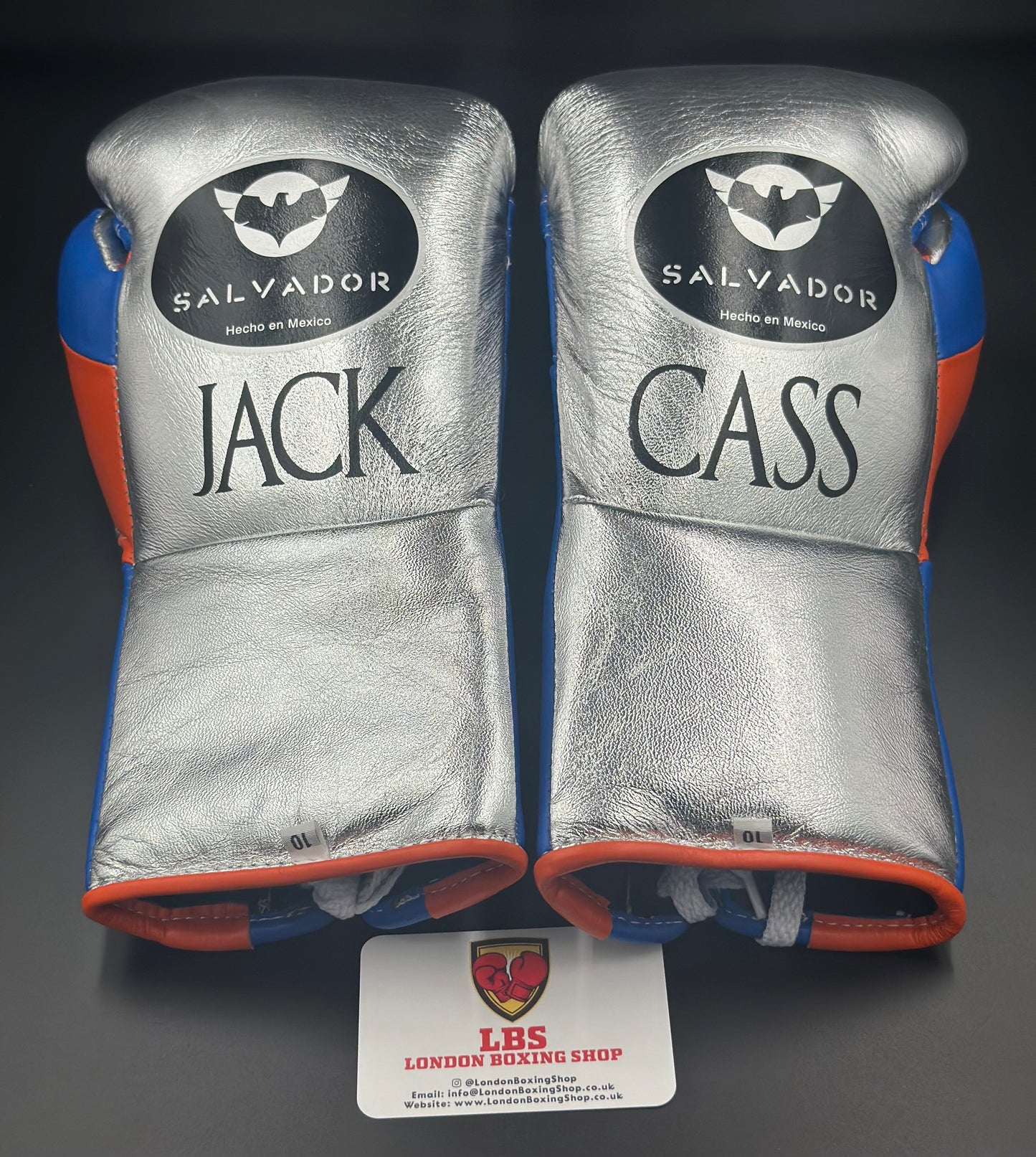 Salvador Pro Fight Gloves Silver/Orange/Blue