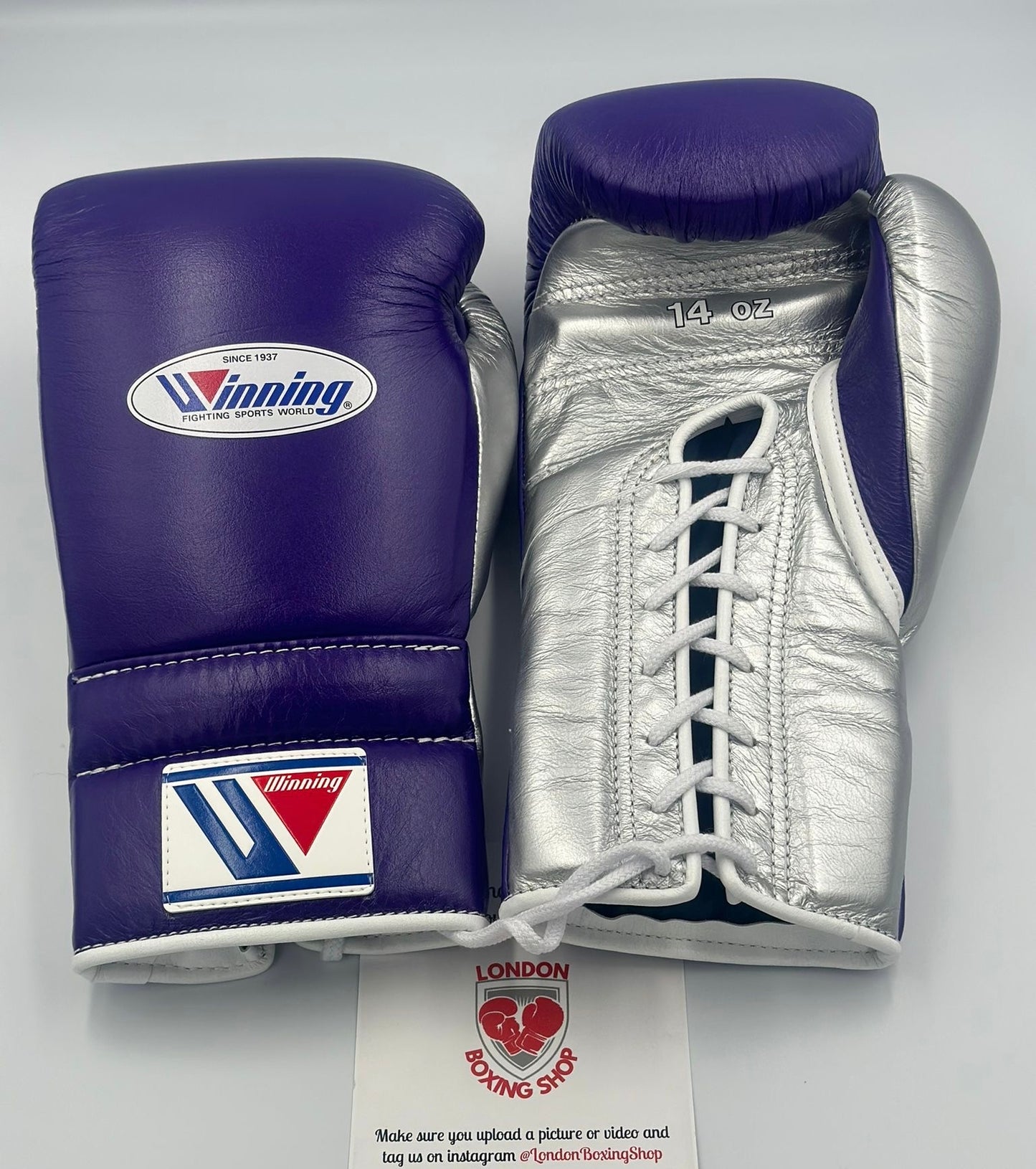 Custom Purple/Silver Winning Sparring Gloves