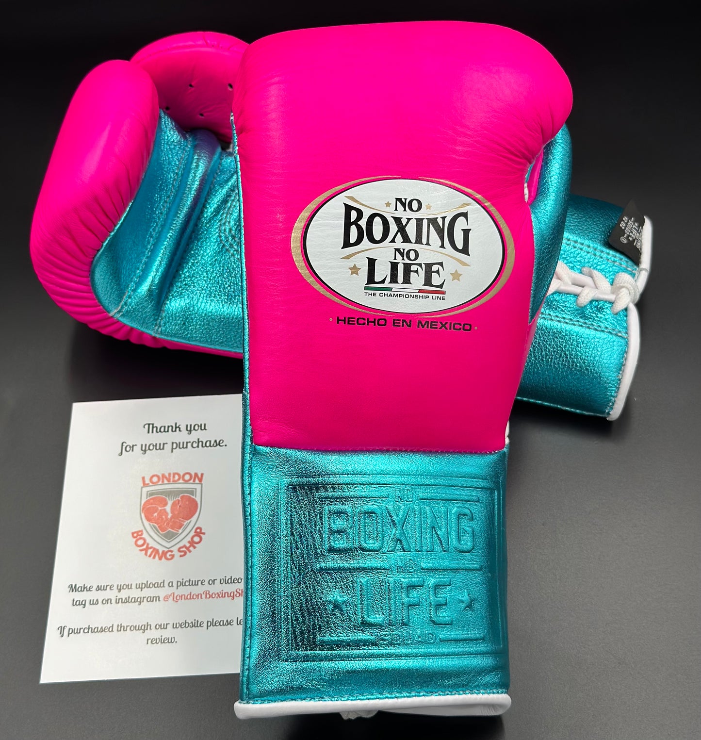 Bright Pink/Metallic Blue Training Gloves