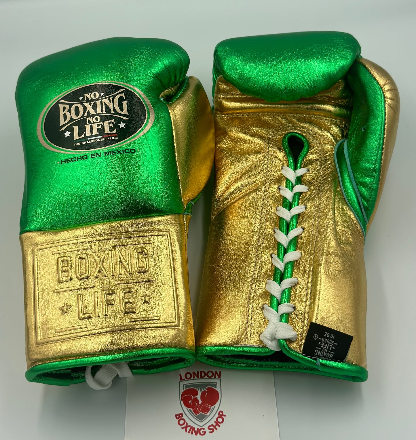 No Boxing No Life Fight Gloves Metallic Green/Gold