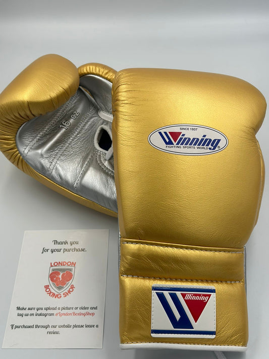 Gold/Silver Custom Winning Sparring Gloves