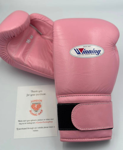 Custom Pink Velcro Winning Sparring Gloves