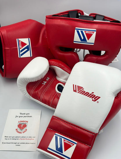 Custom White/Red Discontinued Winning Sparring Gloves