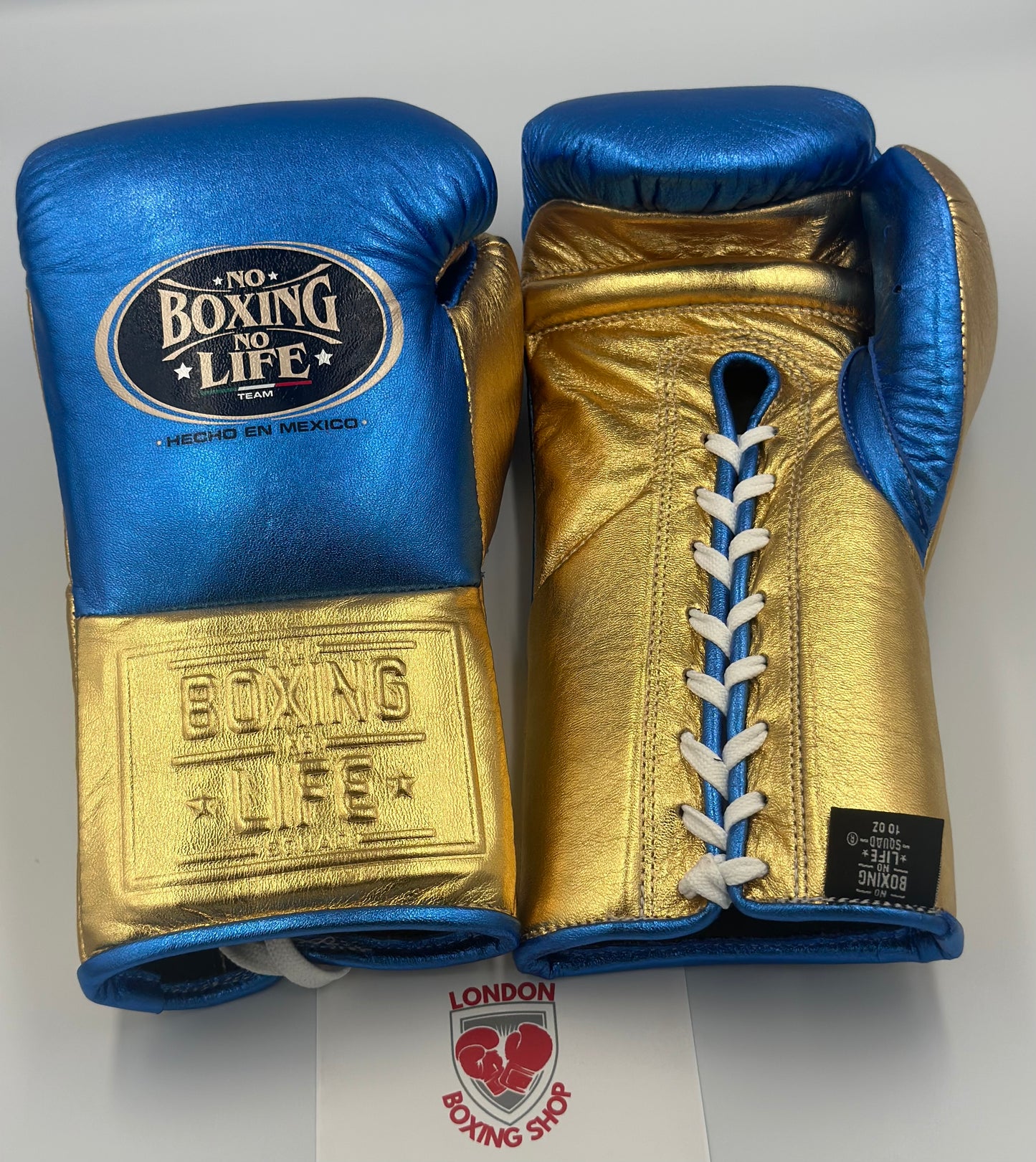 No Boxing No Life Fight Gloves Metallic Blue/Gold