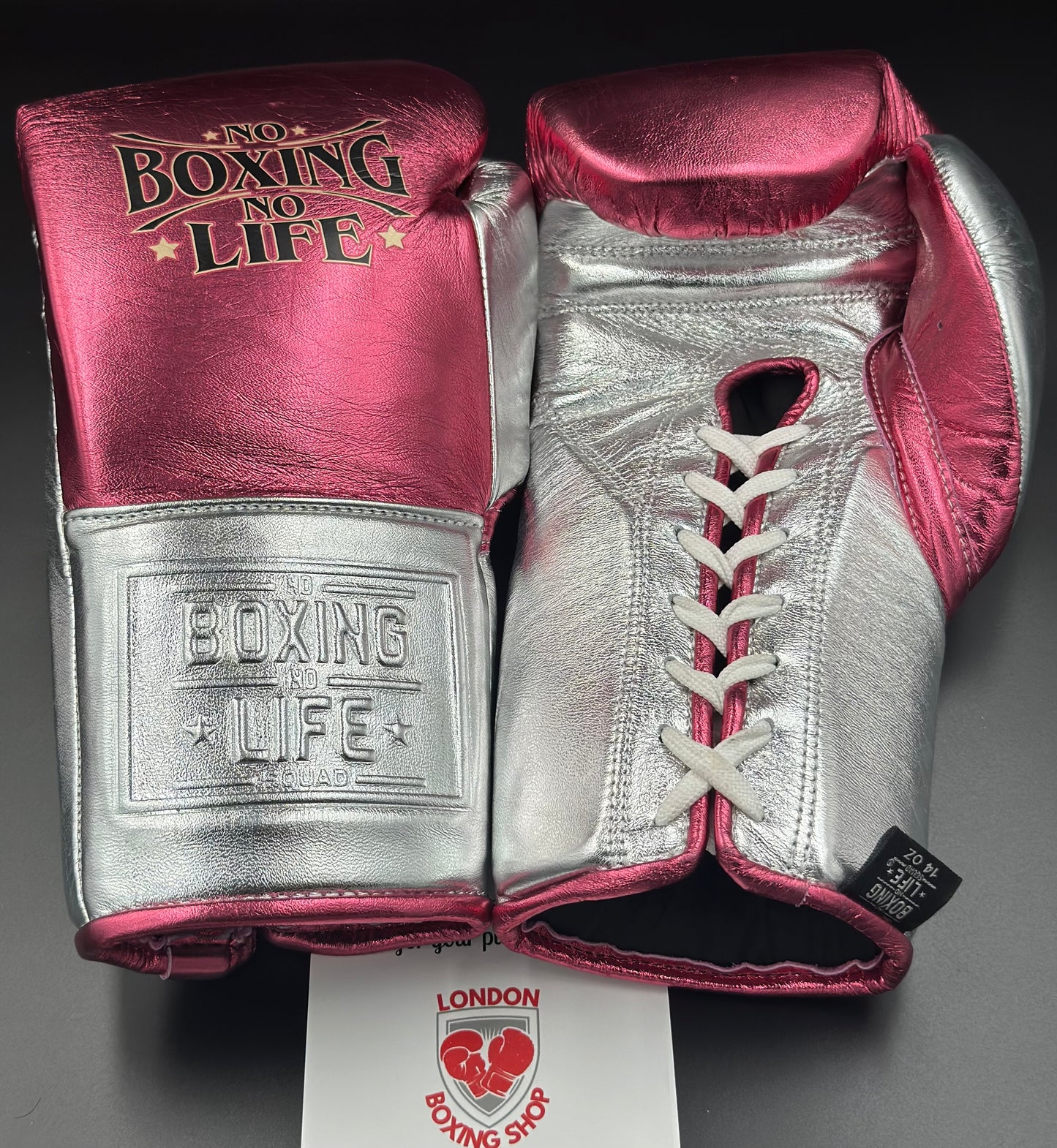 Metallic Pink/Silver Training Gloves