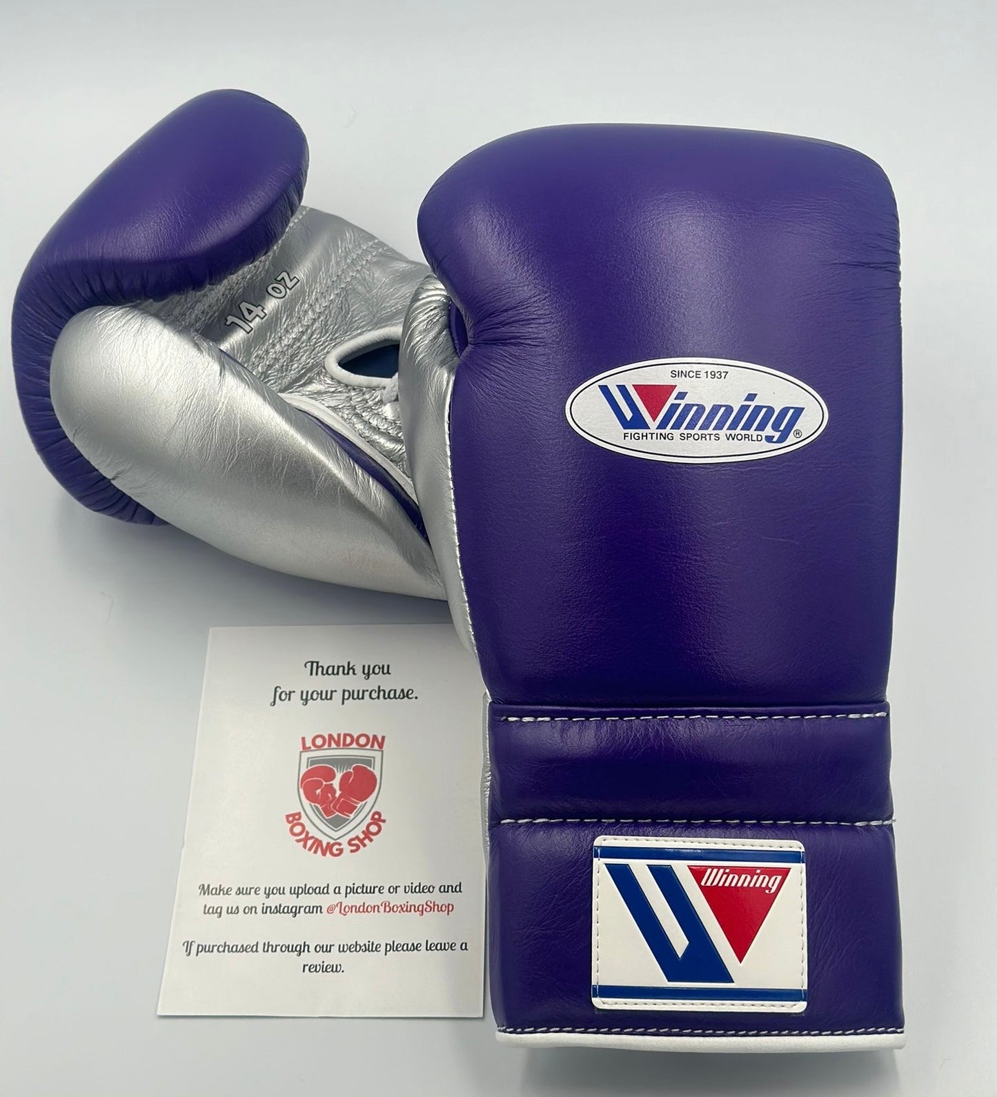 Custom Purple/Silver Winning Sparring Gloves