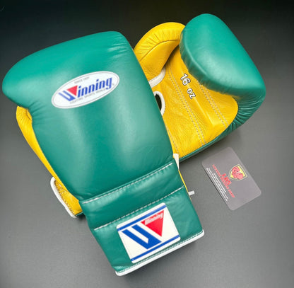 Green/Yellow Custom Winning Sparring Gloves