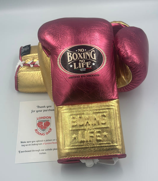 No Boxing No Life Fight Gloves Metallic Pink/Gold