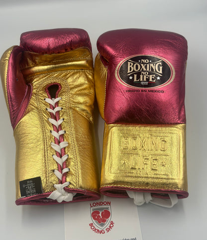 No Boxing No Life Fight Gloves Metallic Pink/Gold