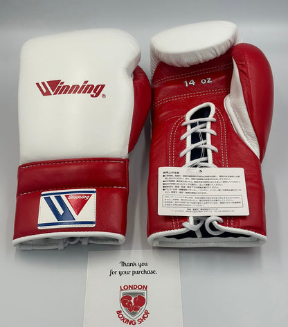 Custom White/Red Discontinued Winning Sparring Gloves