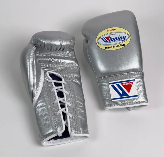 Silver Custom Winning Pro Fight Gloves