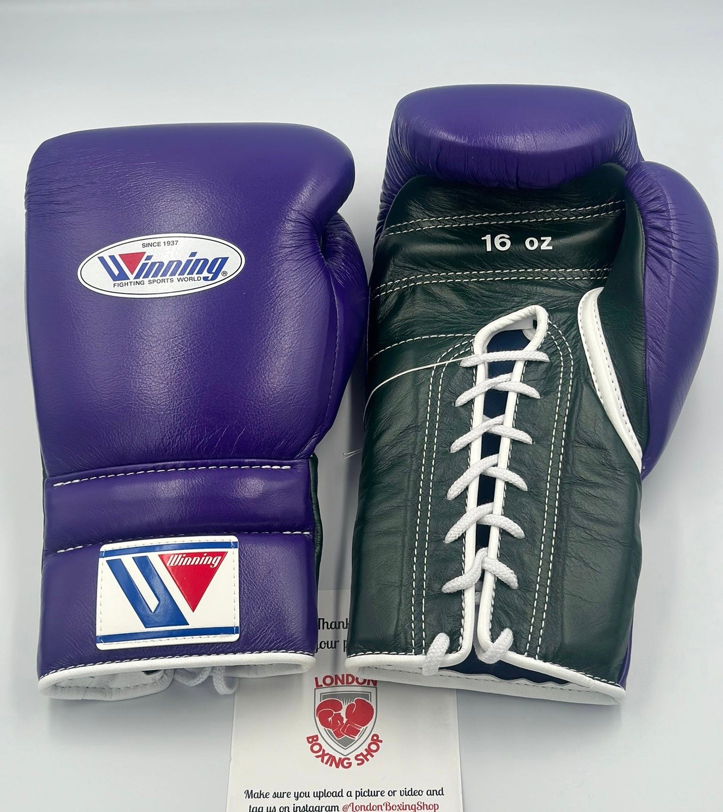 Purple/Dark Green Custom Winning Sparring Gloves