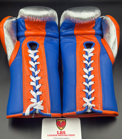 Salvador Pro Fight Gloves Silver/Orange/Blue