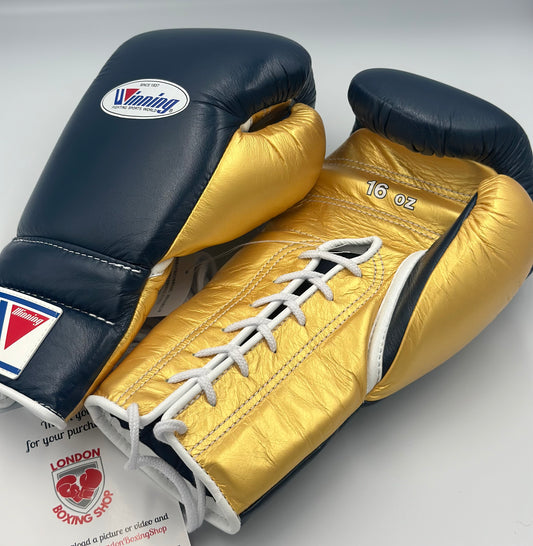 Navy/Gold Custom Winning Sparring Gloves