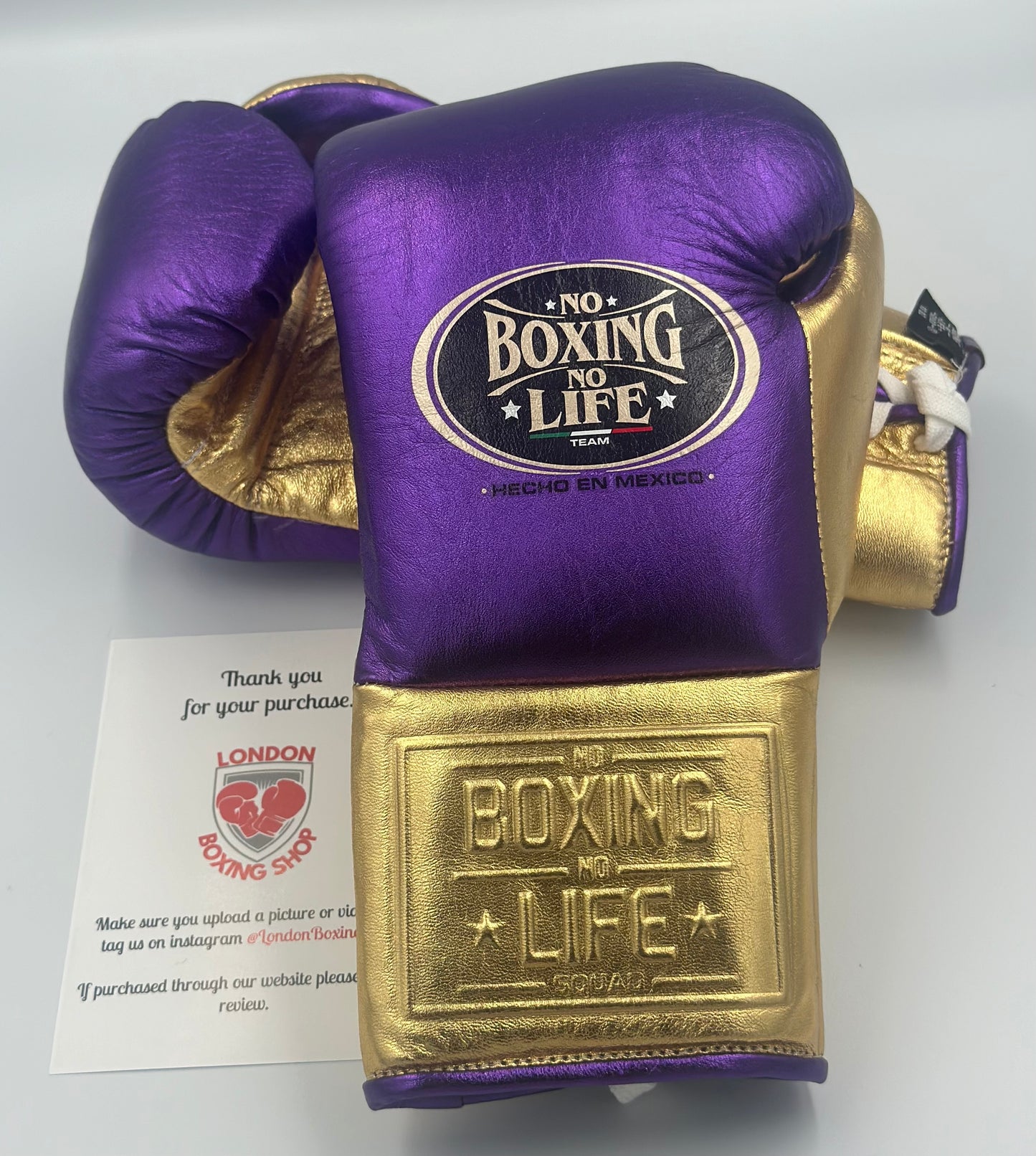 No Boxing No Life Fight Gloves Metallic Purple/Gold