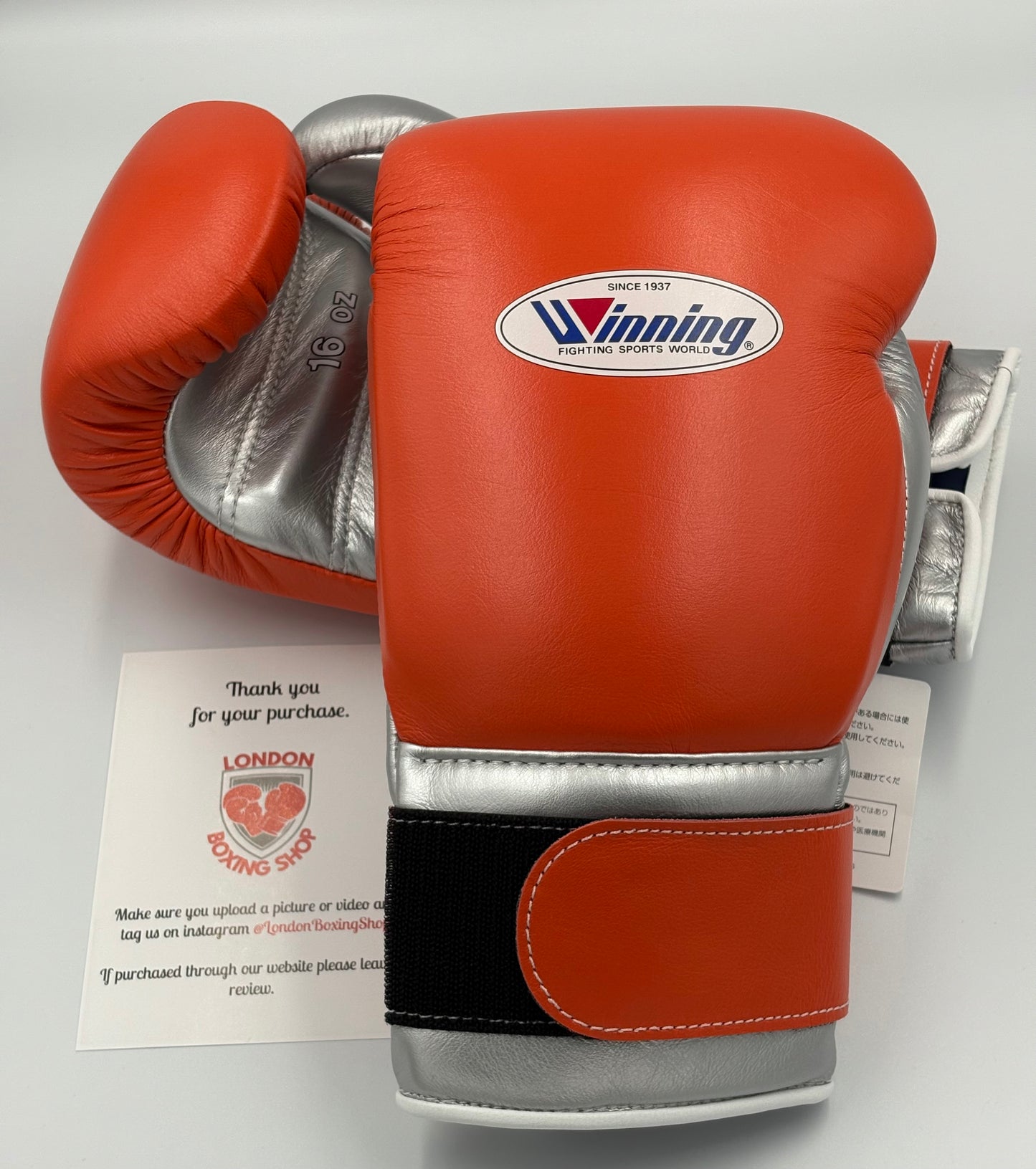 Orange/Silver Velcro Custom Winning Sparring Gloves